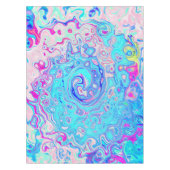 Groovy Abstrakt Retro Robin's Egg Blue Swirl Tischdecke (Vorderseite)