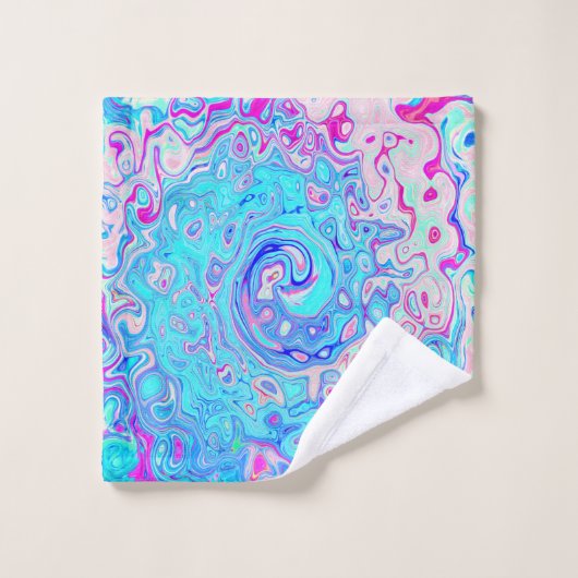 Groovy Abstrakt Retro Robin's Egg Blue Swirl Waschlappen (Waschlappen)