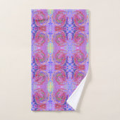 Groovy Abstrakt Retro Rot, Lila und rosa Swirl Badhandtuch Set (Handtuch)