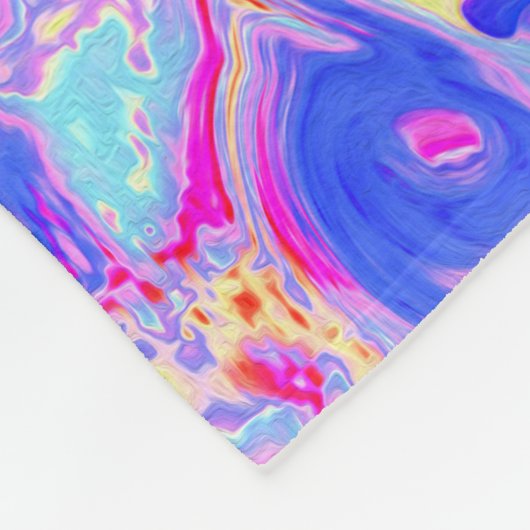 Groovy Abstrakt Retro Rot, Lila und rosa Swirl Fleecedecke (Ecke)