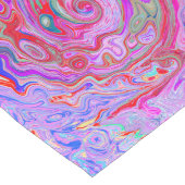 Groovy Abstrakt Retro Rot, Lila und rosa Swirl Großer Tischläufer (Ecke)