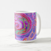 Groovy Abstrakt Retro Rot, Lila und rosa Swirl Kaffeetasse (VorderseiteRechts)