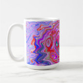 Groovy Abstrakt Retro Rot, Lila und rosa Swirl Kaffeetasse (Links)