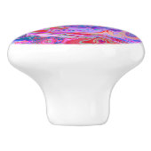Groovy Abstrakt Retro Rot, Lila und rosa Swirl Keramikknauf (Seitenansicht)