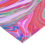 Groovy Abstrakt Retro Rot, Lila und rosa Swirl Mittelgroßer Tischläufer (Ecke)