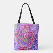 Groovy Abstrakt Retro Rot, Lila und rosa Swirl Tasche (Rückseite)