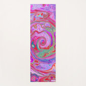 Groovy Abstrakt Retro Rot, Lila und rosa Swirl Yogamatte (Vorderseite)