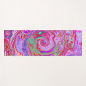 Groovy Abstrakt Retro Rot, Lila und rosa Swirl Yogamatte (Vorderseite (Horizontal))