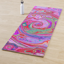 Groovy Abstrakt Retro Rot, Lila und rosa Swirl Yogamatte