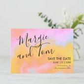 Groovy Abstrakt Script Save the Date Einladung (Stehend Vorderseite)
