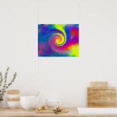 Groovy Abstrakt Spiral Swirl Poster (Küche)