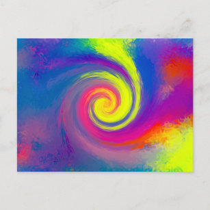 Groovy Abstrakt Spiral Swirl Postkarte