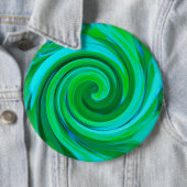 Groovy Abstrakt Türkis Liquid Swirl Malerei Button (Beispiel)
