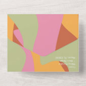 Groovy Abstrakt Waves Wedding All In One Einladung (Rückseite)