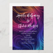 Groovy Abstrakte Wirbel und Circles Pattern Hochze Einladung (Vorne/Hinten)