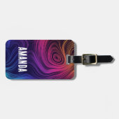 Groovy Abstrakte Wirbel und Kreise Cool Gepäckanhänger (Vorderseite horizontal)