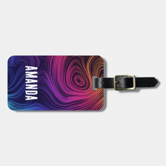 Groovy Abstrakte Wirbel und Kreise Cool Gepäckanhänger (Vorderseite horizontal)