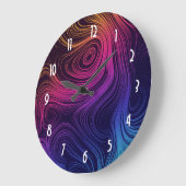 Groovy Abstrakte Wirbel und Kreise Cool Große Wanduhr (Winkel)