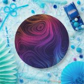 Groovy Abstrakte Wirbel und Kreise Cool Pappteller (Party)