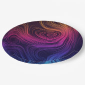 Groovy Abstrakte Wirbel und Kreise Cool Pappteller (Schrägansicht)