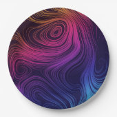 Groovy Abstrakte Wirbel und Kreise Cool Pappteller (Vorderseite)