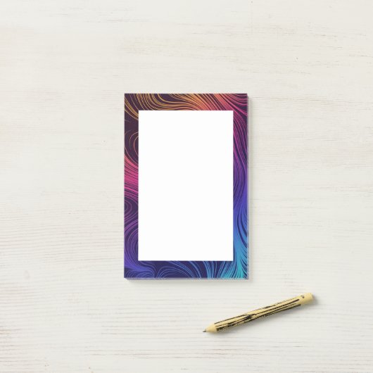 Groovy Abstrakte Wirbel und Kreise Cool Post-it Klebezettel (Auf Schreibtisch)