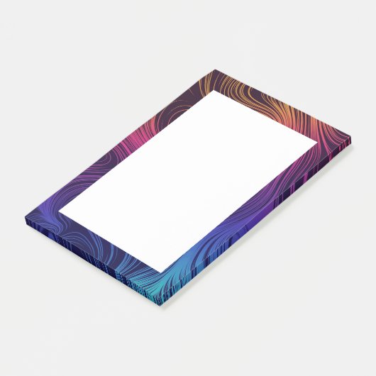 Groovy Abstrakte Wirbel und Kreise Cool Post-it Klebezettel (angewinkelt)