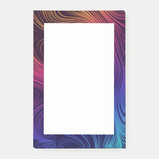 Groovy Abstrakte Wirbel und Kreise Cool Post-it Klebezettel (Vorderseite)