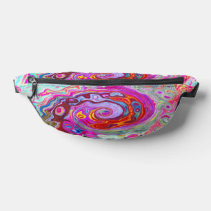 Groovy abstrakter Retro-Hot-Pink- und Blau-Swirbel Bauchtasche