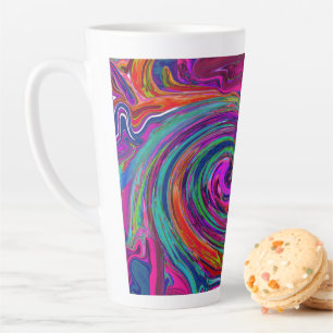 Groovy Abstrakter Retro Magenta Dunkler Regenbogen Milchtasse