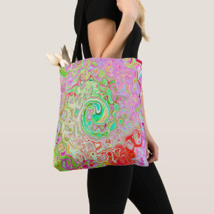 Groovy Abstrakter Retro-Pastell-Grün-Flüssigkeitsw Tasche