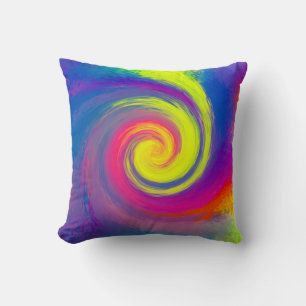 Groovy abstrakter Spiralschwung Kissen