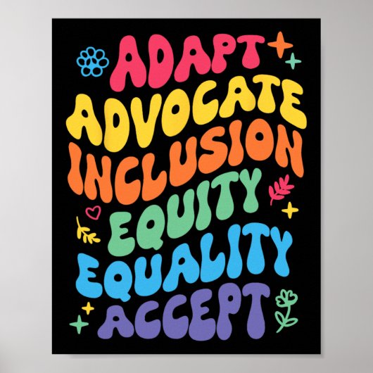 Groovy Adapt Advocate Inklusion Equity Equality AG Poster (Vorne)
