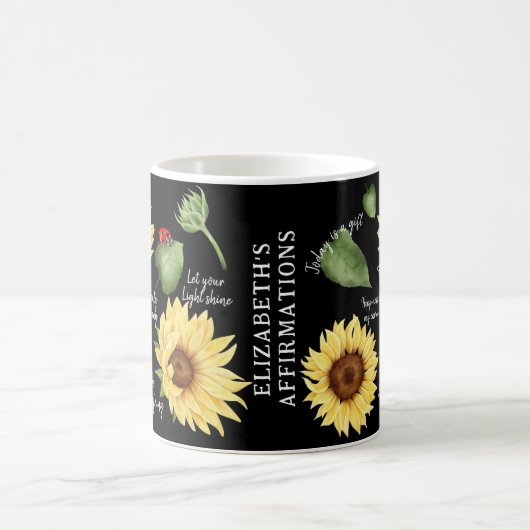 Groovy Affirmations Positive florale Selbstversorg Kaffeetasse (Mittel)