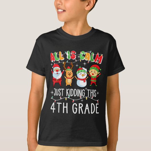Groovy All Is Calm Just Kidding This Is 5th Grade T-Shirt (Vorderseite)