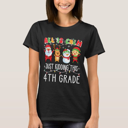 Groovy All Is Calm Just Kidding This Is 5th Grade T-Shirt (Vorderseite)