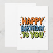 Groovy Alles Gute zum Geburtstag Einladung (Vorne/Hinten)