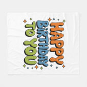 Groovy Alles Gute zum Geburtstag Fleecedecke (Vorderseite (Horizontal))