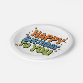 Groovy Alles Gute zum Geburtstag Pappteller (Schrägansicht)