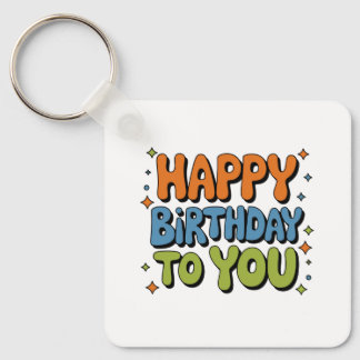 Groovy Alles Gute zum Geburtstag Schlüsselanhänger