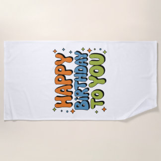 Groovy Alles Gute zum Geburtstag Strandtuch