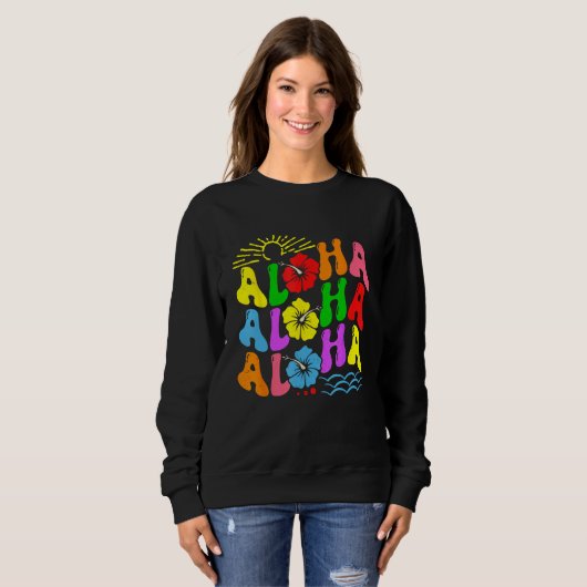 Groovy Aloha Hawaii Beach Summer Vacation Family C Sweatshirt (Vorne ganz)