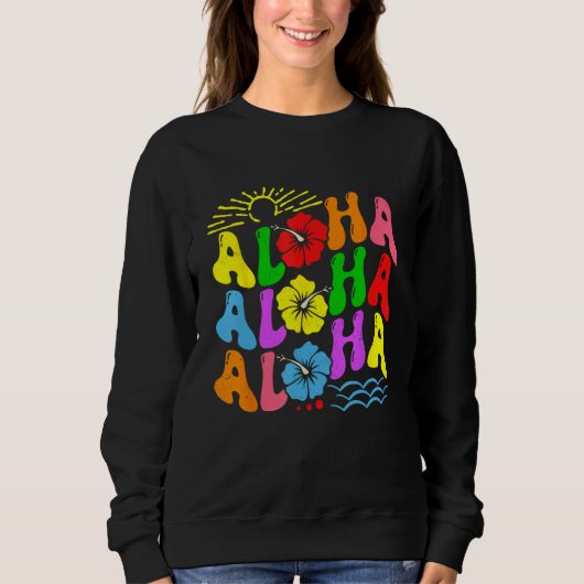 Groovy Aloha Hawaii Beach Summer Vacation Family C Sweatshirt (Vorderseite)
