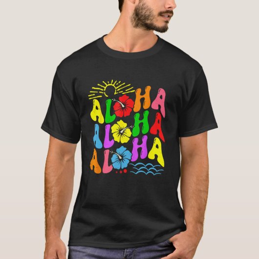 Groovy Aloha Hawaii Beach Summer Vacation Family C T-Shirt (Vorderseite)