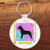 Groovy American Pit Bull Terrier Schlüsselanhänger (Vorderseite)