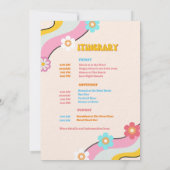 Groovy and Boozy Bachelorette Wochenendreise Einladung (Rückseite)