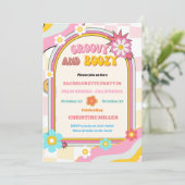 Groovy and Boozy Bachelorette Wochenendreise Einladung (Stehend Vorderseite)