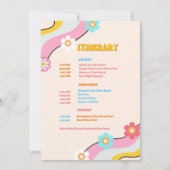 Groovy and Boozy Bachelorette Wochenendreise Einladung (Rückseite)