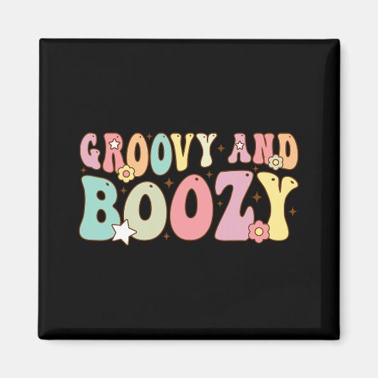 Groovy and Boozy Bride Squad Matching Bachelorette Magnet (Vorne)