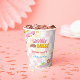 Groovy and Boozy Junggeselinnen-Abschied Decor 70e Pappbecher